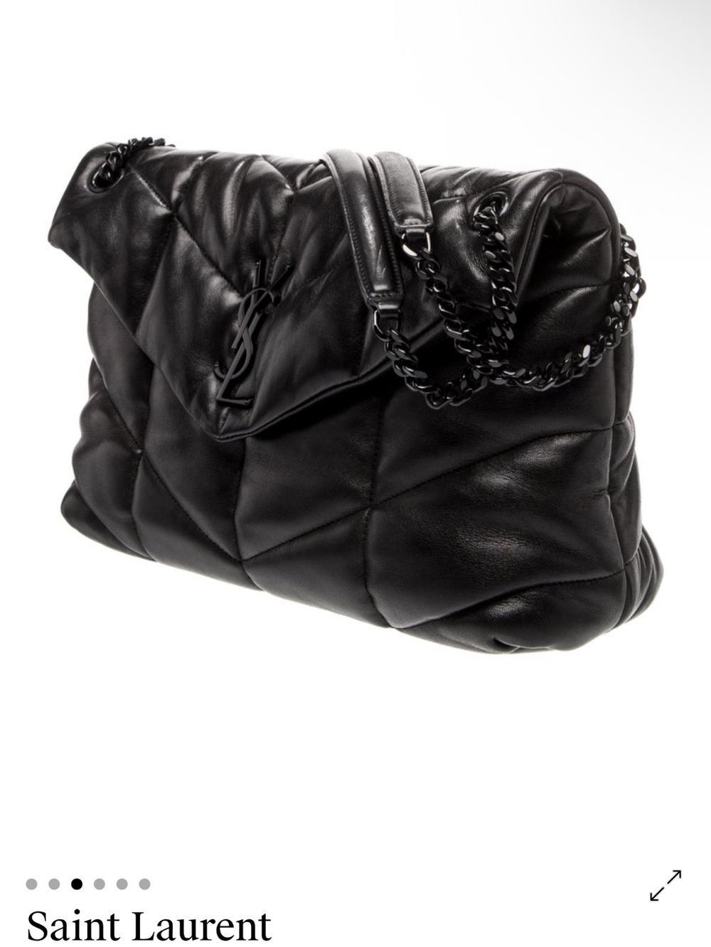 Saint Laurent Quilted Black Leather Chain Shoulder Bag